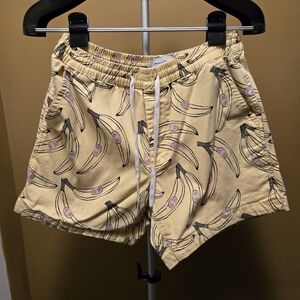 Urban Outfitters Banana Print Shorts - Yellow and Pink
